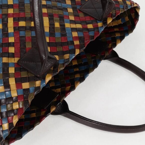 BOTTEGA VENETA INTRECCIATO Tote Bag Leather Brown Auth 126566V - Picture 10 of 16